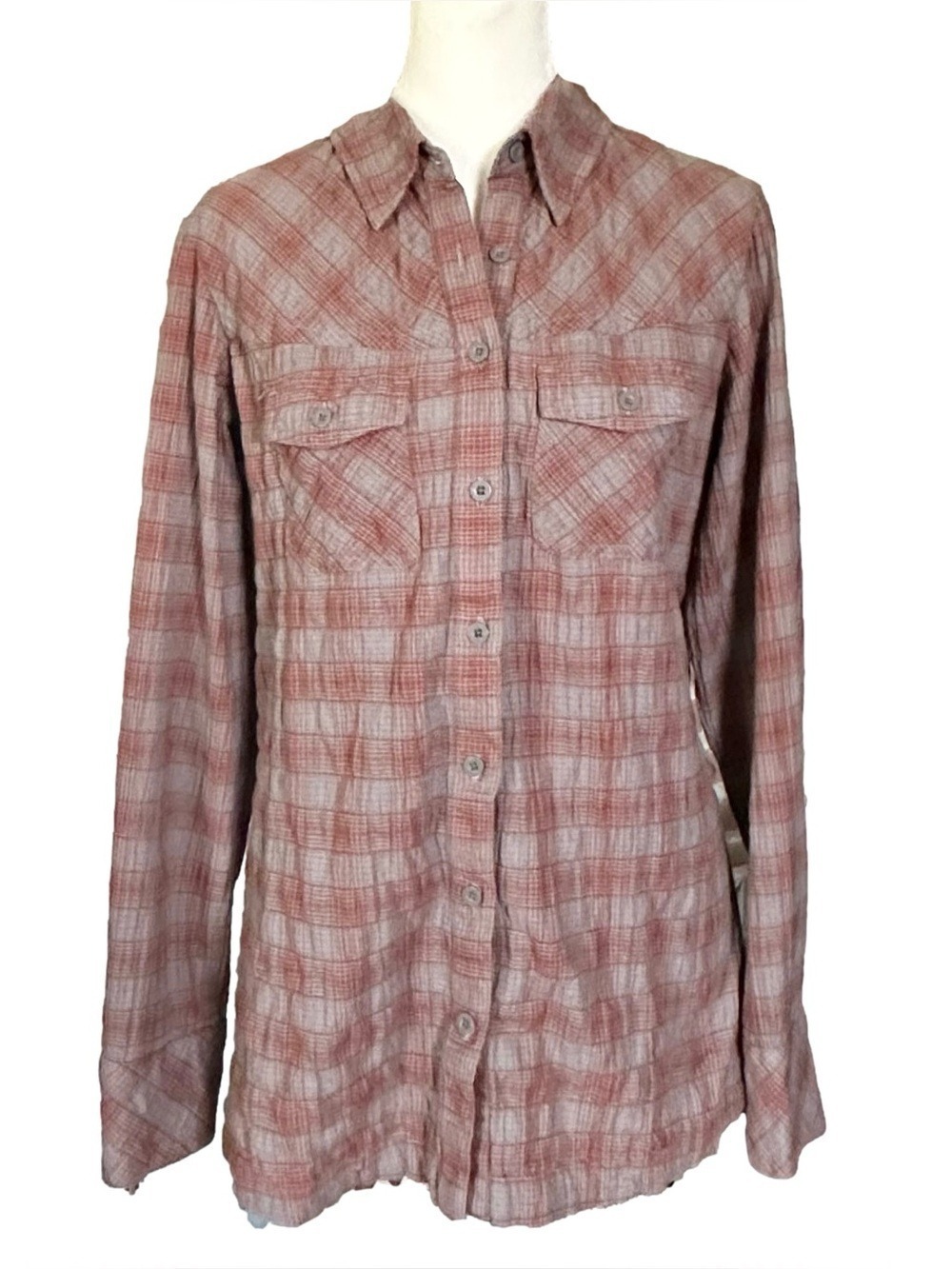 Patagonia Plaid Cotton Button Down Collared Long Sleeve Shirt Size 2